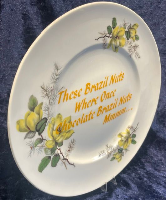 "These Brazil Nuts Where Once Chocolate Brazil Nuts" Dinner Plate