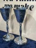 "Compass and Square Masonic Lodge" Cavalier Silver Plated on Brass Goblets