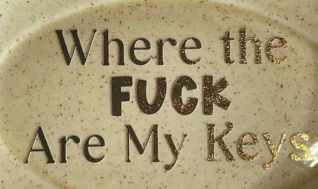 ‘Where the FUCK Are My Keys!’ Beige Trinket Plate