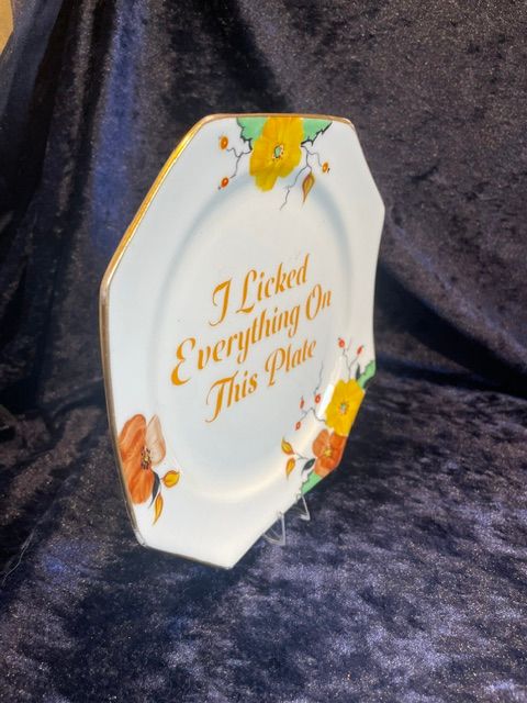 "I Licked Everything On This Plate" Hexagonal Side Plate