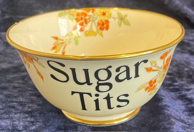 "Sugar Tits" Funny Rude Sugar Bowl