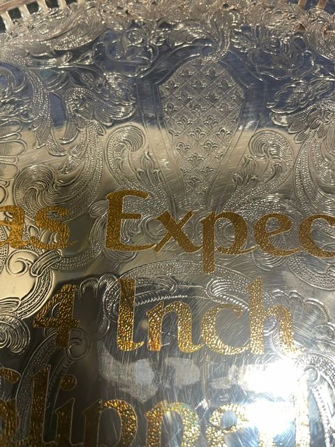 ‘I Was Expecting 4 Inch, He Slipped Me A Foot Long" With A Graphic Of A Sub Sandwich Silver Coloured Salver
