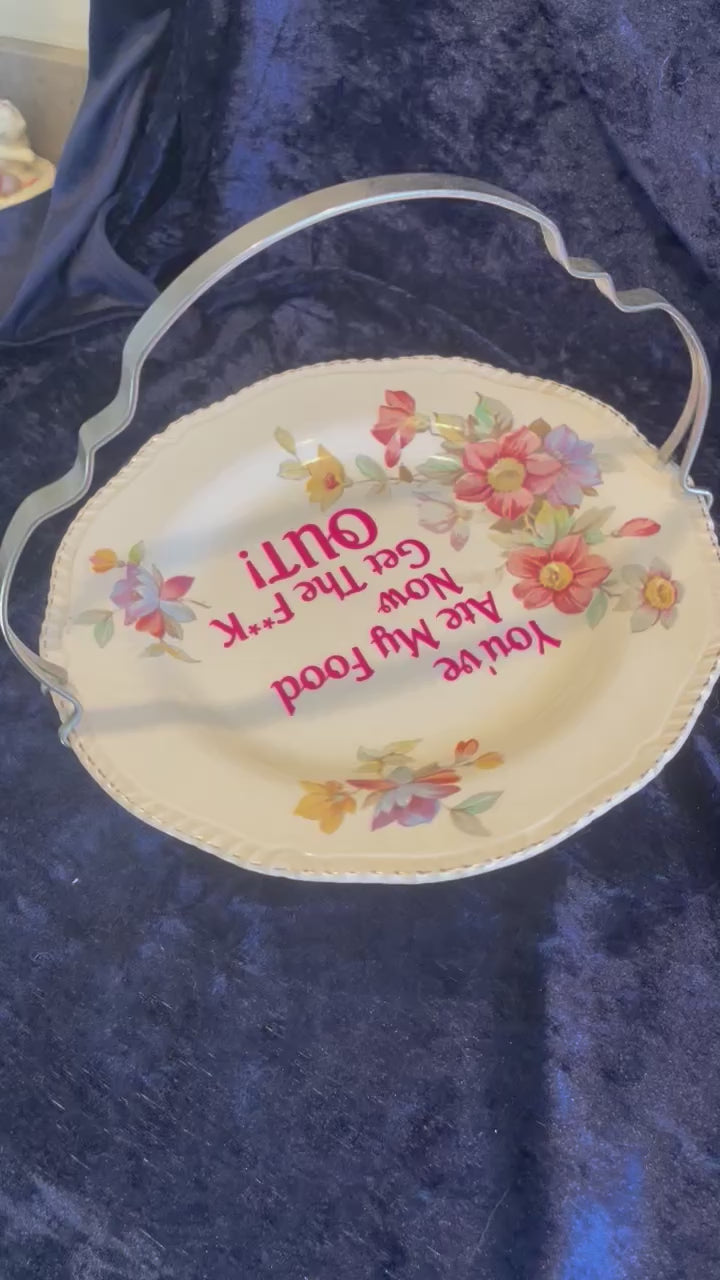 "You've Ate My Food, Now, Get The F**K Out" Sandwich Plate with Removable Handle