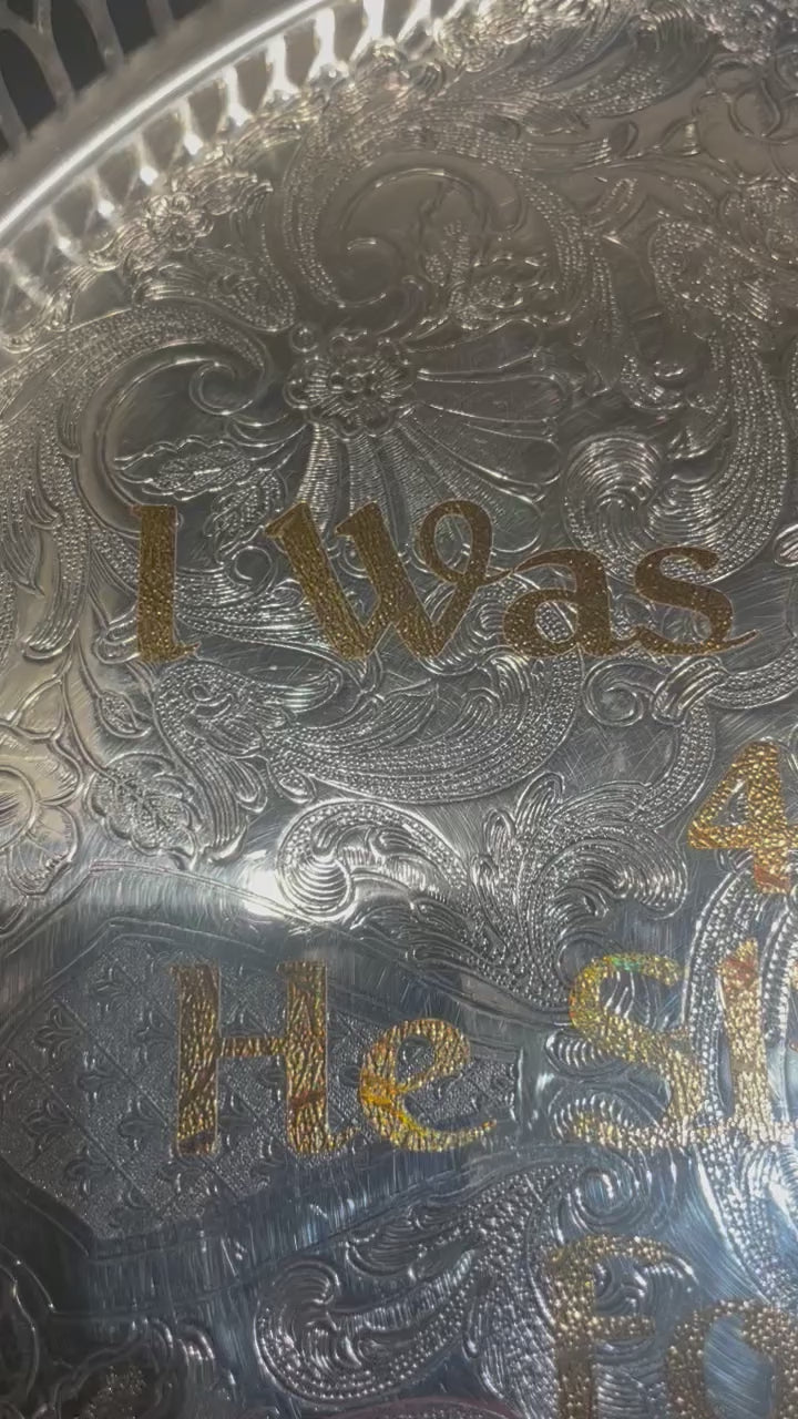 ‘I Was Expecting 4 Inch, He Slipped Me A Foot Long" With A Graphic Of A Sub Sandwich Silver Coloured Salver